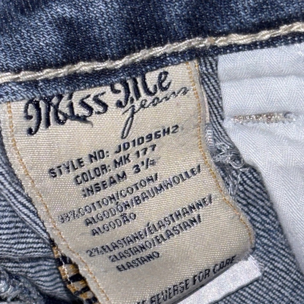 Miss Me Y2K Distressed Heavy Stick Micro Mini Booty Shorts SZ.27 - Picture 5 of 12